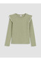 Esvab • Modern & Distinctive Ruffle Detailed Zero Roba Collar Girls' T-Shirt - 3