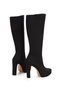 Women's Platform Heeled Blunt Toe Zippered Boots - 3