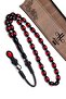 Trabzon Hand Knitted Kazaziye Tasseled 7x11 Red Vertex Amber Prayer Beads
