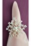 Champagne Color Pearl Snowflake Napkin Ring 12 Pieces - 4