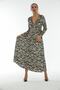 Zebra Patterned Velvet Dress with Belt - 3