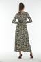 Zebra Patterned Velvet Dress with Belt - 5