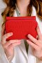Women's 6 Cards 1 ID Compartment Embossed Printed Vegan Wallet with Snap and Zipper Closure - 6