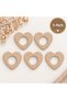 Wooden Heart Ring 50mm Pack of 5
