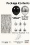 Black Silver Disco Birthday Decoration Set with 20 Balloons, 6 Mirrored Balls and 100X200 cm Curtain - 2