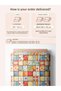 100% Cotton Satin Patchwork Fabric – 300X155 cm – Floral Patchwork Pattern, in Orange, Green, and Blue Tones - 3