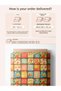 100% Cotton Satin Patchwork Fabric – 300X155 cm – Floral Patchwork Pattern, Blue, Yellow, and Orange Tones - 3