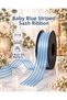 Baby Blue Striped Chiffon Ribbon 2.5 cm – 1 Roll 20 Meters – Decorative Bow, Gift Wrapping and Organizational Decoration Ribbon