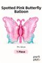 Spotted Pink Butterfly Foil Balloon 79X53 cm 1 Piece Birthday Party Decoration - 2