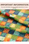 100% Cotton Satin Patchwork Fabric – 300X155 cm – Geometric Pattern, Green Orange and Blue Tones - 8