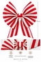 Striped Patterned Medium Fabric Christmas Bow 70 cm Christmas New Year Pine Tree Door and Wall Decorative Ornament
