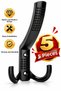 Dotted Coat Rack Hanger 5 Pieces Black Metal Double Hook Wall Hanger
