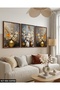 Flowers in a Vase 3 Piece Wooden Framed Painting Act