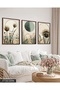 Boho Style 3-Piece Wooden Framed Watercolor-Look Wall Art ACT