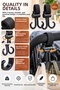 2-Piece Black Baby Stroller Hook with Velcro 360 °   Rotating Double Hanger Carrying Device - 5