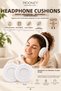 7-8-9 cm Compatible Combed Cotton Headphone Cap, Washable, Sweat-Absorbing Combed Cotton Fabric Headphone Pad Cover, Combed Cotton Overshoes, White