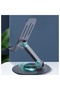 4 Pieces Desktop Metal Phone Holder – Foldable 360 °   Rotatable Aluminum Alloy Adjustable Angle Phone Stand with Non-Slip Silicone Pad Mobile Holder Office Home Travel - 4