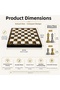 Luxury Metal Chess Set with Chrome Figures 20 X 20 cm Amber Marble Pattern Decorative Special Gift Set - 7