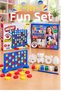 2-Piece Game Set Target 5 Strategy Board Game + Coloring and Activity Set with Colorful Stones and Figures