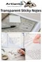 White Adhesive Transparent Note Paper 50 Sheets 2 Packs Square Transparent Postit 75X75 mm Translucent Marker Highlighter - 6