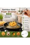 2 Pieces Metal Colander – Stainless Steel Wire Strainer 16 Cm, Kitchen Colander Strainer with Ergonomic Handle - 2