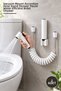2-Piece White Taharetmatik Set – Hand Shower with Vacuum Mounting Accordion Hose Pause Water-Saving Bidet Shower