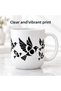 Flying Bird Patterned Porcelain Mug 300 ml Black and White Minimalist Design Coffee and Tea Cup with Handle Gift - 5