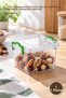 1 Piece Tiny Box Square Storage Box – 0.3 Liter Transparent Body Green Clip-On Lid Bpa-Free Kitchen Office Storage Box Container