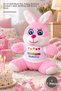 1 Piece Plush Rabbit - 25 cm Soft Fluffy Toy, Birthday Gift Bunny Plush with Happy Birthday Printed T-Shirt