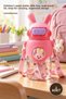 3 Pieces of Cute Rabbit Water Bottles – Children's Water Bottle, Bpa-Free, Leak-Proof Lid, Drawstring Carrying, Ergonomic Design