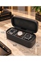 3-Zipper Watch Bag Pull up Synthetic Leather - 3