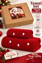 New Year's Gift Heart Embroidered 100% Cotton Gift Boxed Bath Towel Set (70X140 + 50X90 cm) Dowry & Gift Double Set - 3