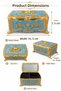 Light Blue Gold Embroidered Rose Patterned Covered Jewelry Box Small Size - 2