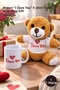 1 Piece Plush Teddy Bear and Printed Mug Set – Brown I Love You T-Shirt Bear Gift Teddy Bear Mug