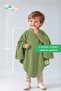 6 Months-6 Years Long Sleeve Baby Feeding Bib, Children's Activity Bib, Cotton, Liquid-Proof Inner Layer Towel Baby Feeding Bib - Green - 3