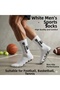 Wak Anti-Slip Socks 3-Piece Football Basketball Tennis Men's Sports Socks, White, Non-Slip Sock Soles, Seamless and Perfumed, High Quality - 3