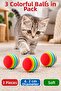 3-Piece Rainbow Sponge Cat and Dog Play Ball 4.2cm Colorful Lightweight Soft Pet Toy Set - 7