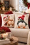 Digital Printing Christmas Reindeer and Penguin Humorous 2-Piece Throw Pillow Cover Set