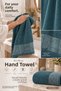 Luxury Patterned Hand and Face Bath Towel 100% Cotton 1 Piece Water Absorbent Odorless Bride's House P. Blue Color - 2