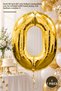 1 Piece Zero Number Foil Balloon – Gold Color 40 Inches (87 cm) Helium Compatible, Inflatable with Hand Pump, Foil Balloon Number 0