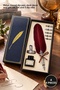 4-Piece Feather Dip Pen Set – Metal Tip Dip Pen, Desktop Decor and Gift, Ink and 5 Dip Pen Nibs