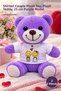 2 Pieces Plush Bride and Groom Teddy Bears - Plush Toy of the Loving Couple in T-Shirts, Plush Teddy, 25 cm Purple Model