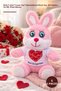 5 Pieces Plush Rabbit - Pink T-Shirt with'I Love You' Print Toy, Gift Option, 25 Cm, Plush Bunny I Love You