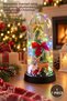 1 Piece of Illuminated Decorative Glass Jar – Christmas Themed Table Ornament, Illuminated Glass Dome, Christmas Decoration, Glass Dome