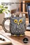 1 Piece 3D Embossed Stainless Steel Mug with Wise Owl Figure – Embossed Design, Stainless Steel Mug, Gift Cup