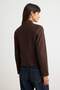 Dark Brown V-Neck Short Blazer Jacket Twoaw27Bc00066 - 4