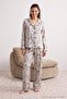 Çok Renkli Çiçekli Saten Dokuma Pijama Takımı THMAW27PT00190 - 2