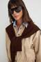 Dark Brown Sweater-Looking Knitwear Shawl Twoaw26Sl00001 - 2
