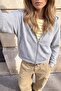Gri Melanj Premium Kapüşonlu Fermuarlı Oversize İnterlok Örme Hırka/Sweatshirt TWOAW27SW00018 - 3