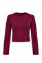 Mürdüm Viskon Bisiklet Yaka Crop Esnek Örme Bluz TWOAW24BZ00116 - 5